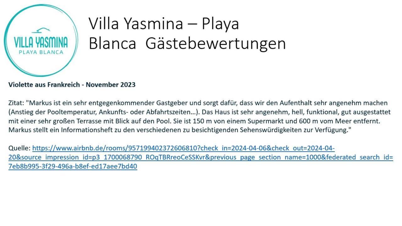 Villa Yasmina Playa Blanca Extérieur photo